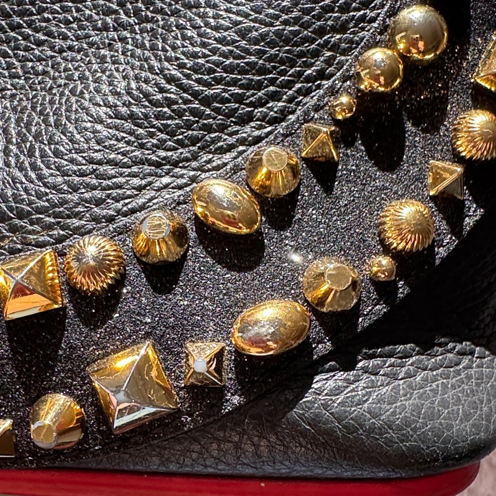 CHRISTIAN LOUBOUTIN Cabata Small Love Calf Paris Tote Bag studded stud sparkly - Picture 13 of 16